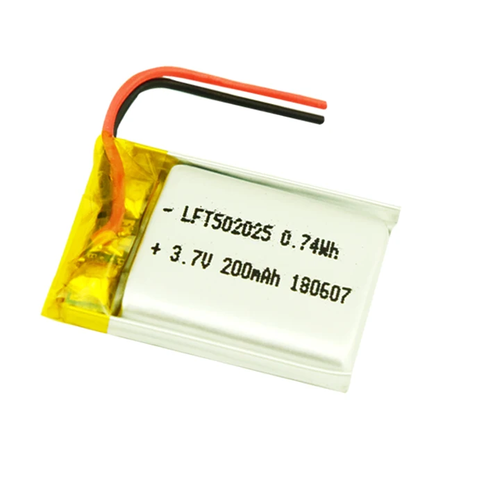 UN38.3 MSDS Small Lithium Polymer Rechargeable 3.7v 180mah 502025 li ion battery cell for smartwatch