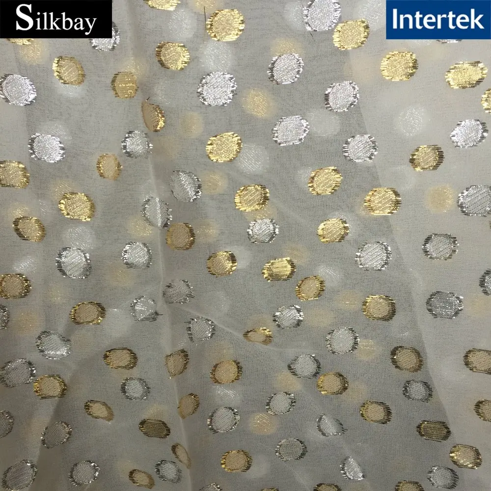 9mm silk metallic chiffon fabric lurex fabric