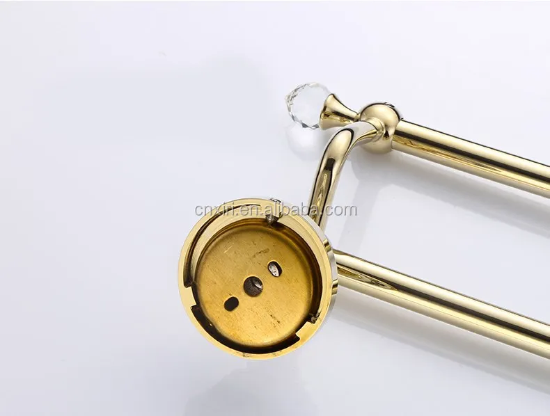 
Golden brass towel racks with blue and white porcelain and diamonds 