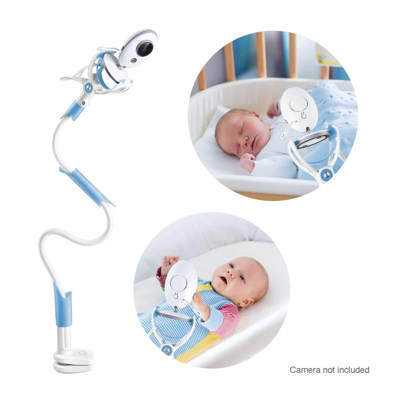 
Eco friendly 360 degree long arm gooseneck baby monitor camera mount clamp holder for cot, lazy neck baby monitor phone holder 