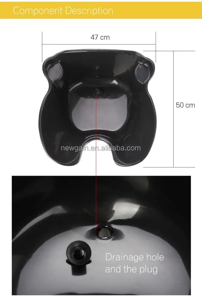 KIKI NEWGAIN PP Material Portable Mobile Lavabo m Hairdressing Salon Hair Wash Basin for SALE