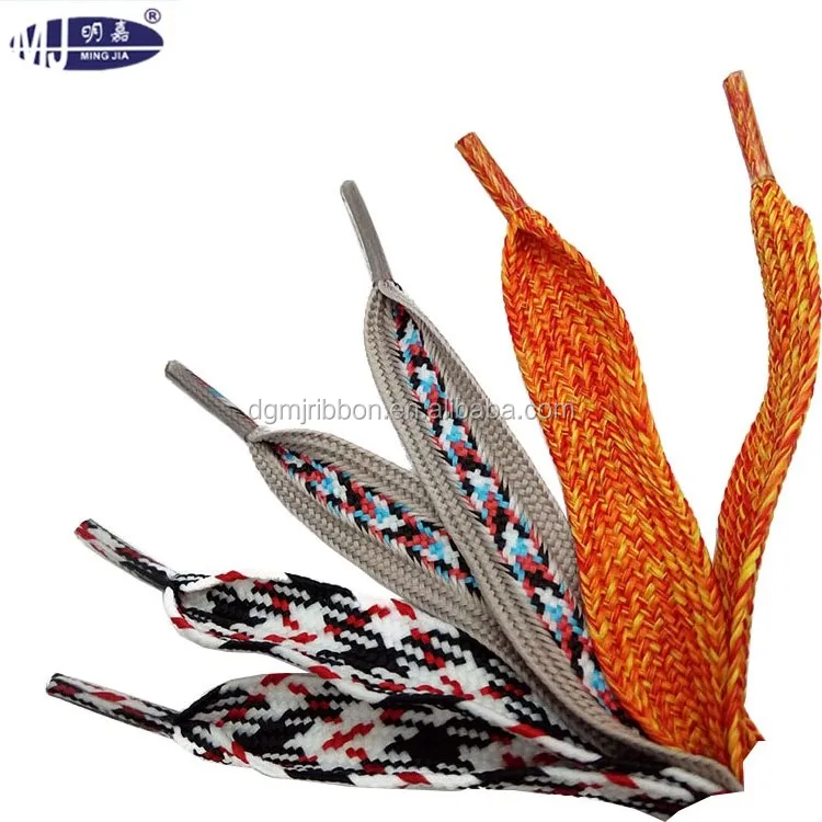 OEM shoelace custom high quality reflective  flat wide fat customisable single shoe laces free samples