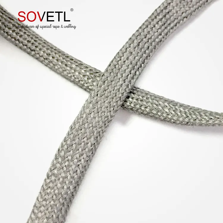 Wholesale 304 braided conductive stainless steel fiber tubular webbing