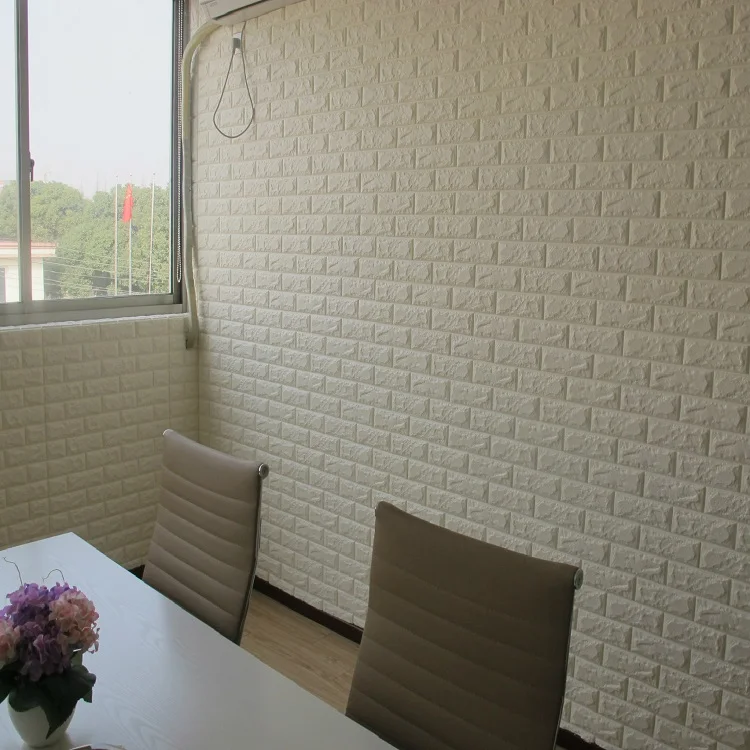 Self Adhesive 3D Foam Oblique Brick  Stick On Wallpaper Tiles Paintable 3D Wall Panel Tiles