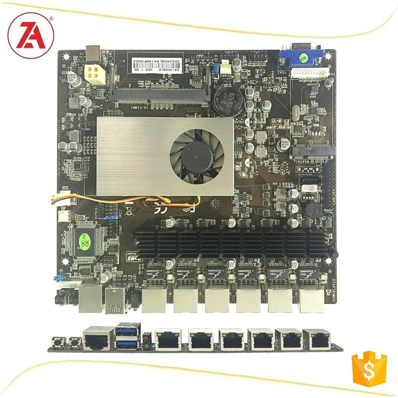 Integrated CPU Intel 3558U DDR3 motherboard with 6LAN for firewall