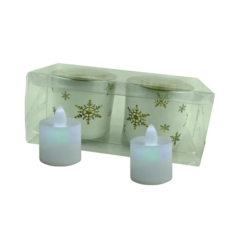 
Candle holder thick glass candle jar white 