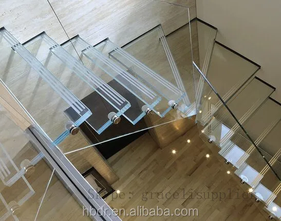 interesting architectural feature Laminated glass for Glass staircase / floating stairs