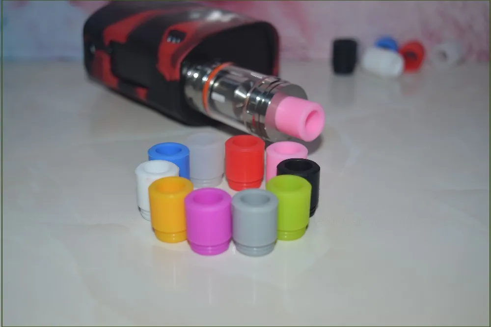 Silicon Drip Tips For TFV8 Tank Vaporizer test Mouthpieces For E Cigarettes Fit 510 Atomizers more Colors With Individual bag