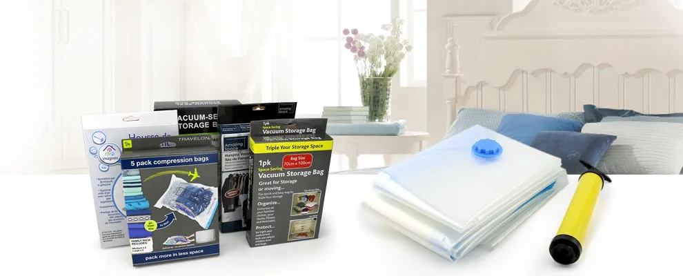 Vacuum storage bags for cloths and bedding