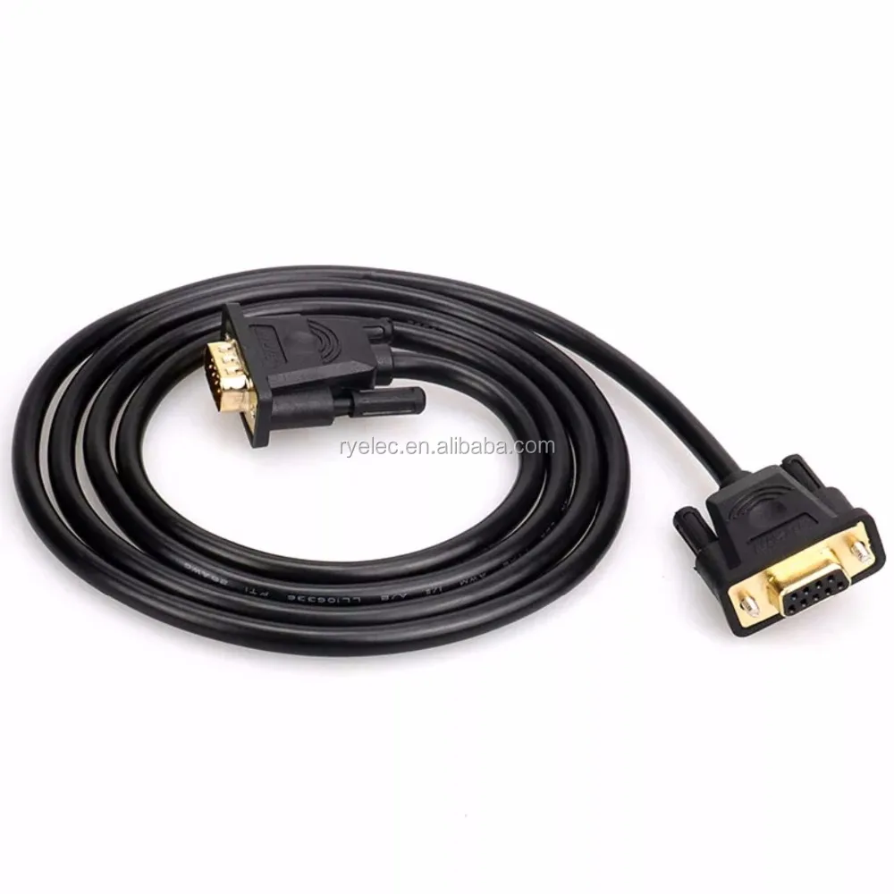  Полностью медный кабель RS232 штекер-гнездо 9Pin DB9 под