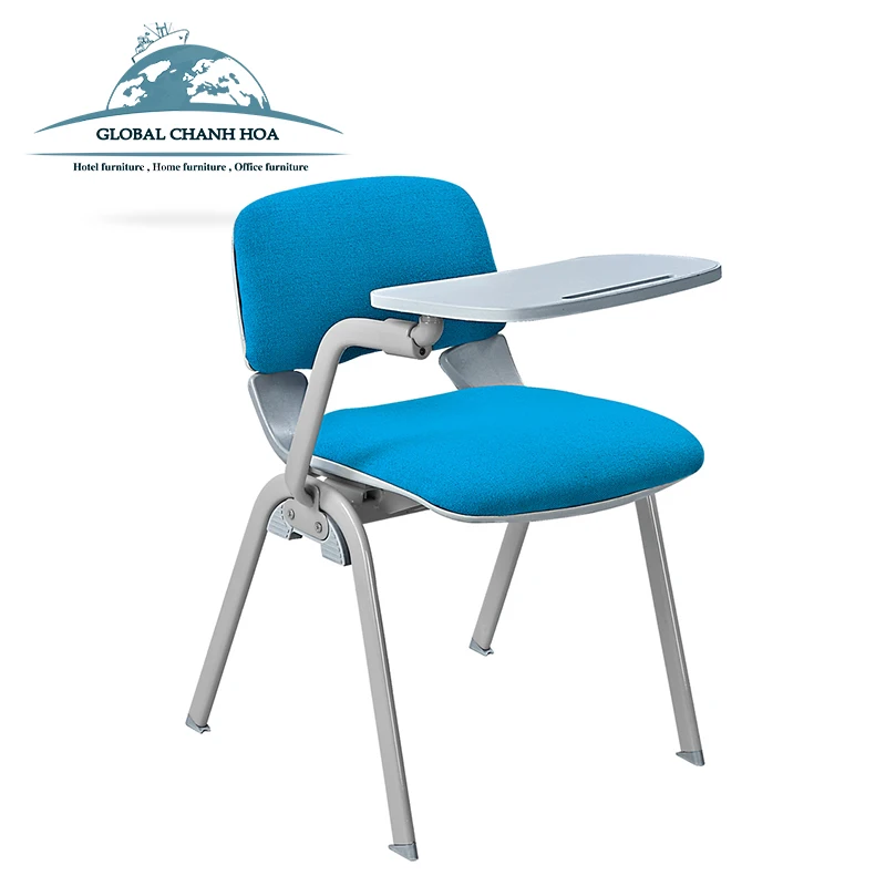 Fabric Padded School Chair Training Chair with Writing Tablet Stackable Conference Tablet Chair Wholesale