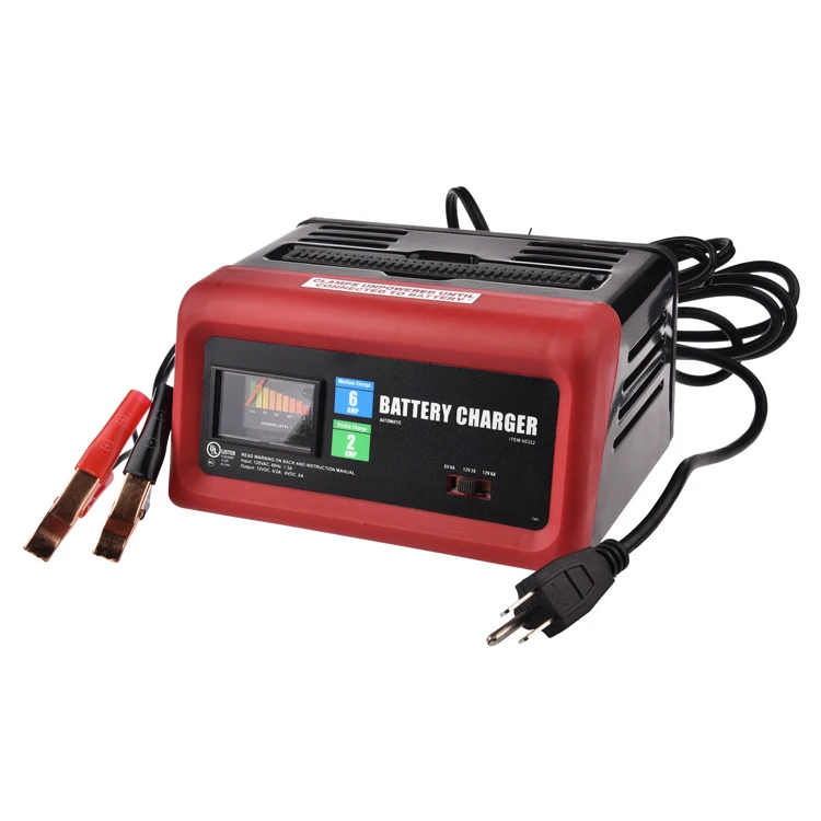 Smart Mini 6V/12V Car Battery Charger with 2A/6A Output Current Lithium Connection Plug 1-Year Warranty