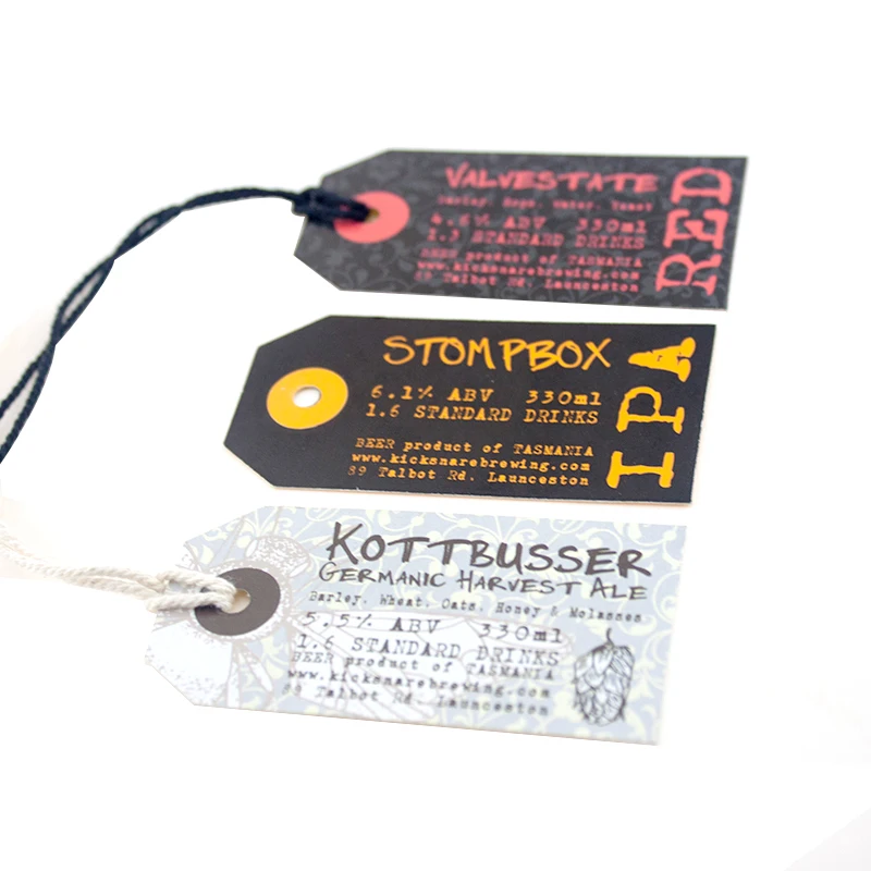 Professional Design Custom Colorful Printing Paper Hang Tag Garment Accessories