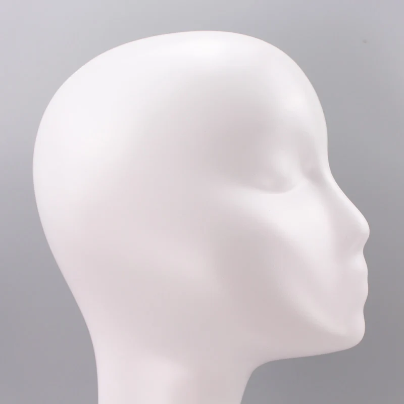 Xinji Beautiful Dummy Abstract Fiberglass Female Mannequin Matte White Head For Wig Hat Scarf Display