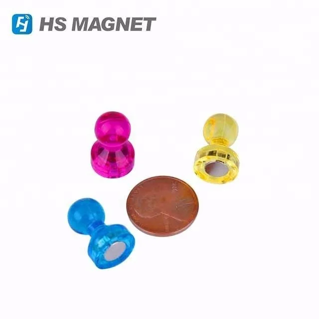 Super Chinese factory manufacture Transparent different color durable magnetic push pin for Education Whiteboard Office Fridge