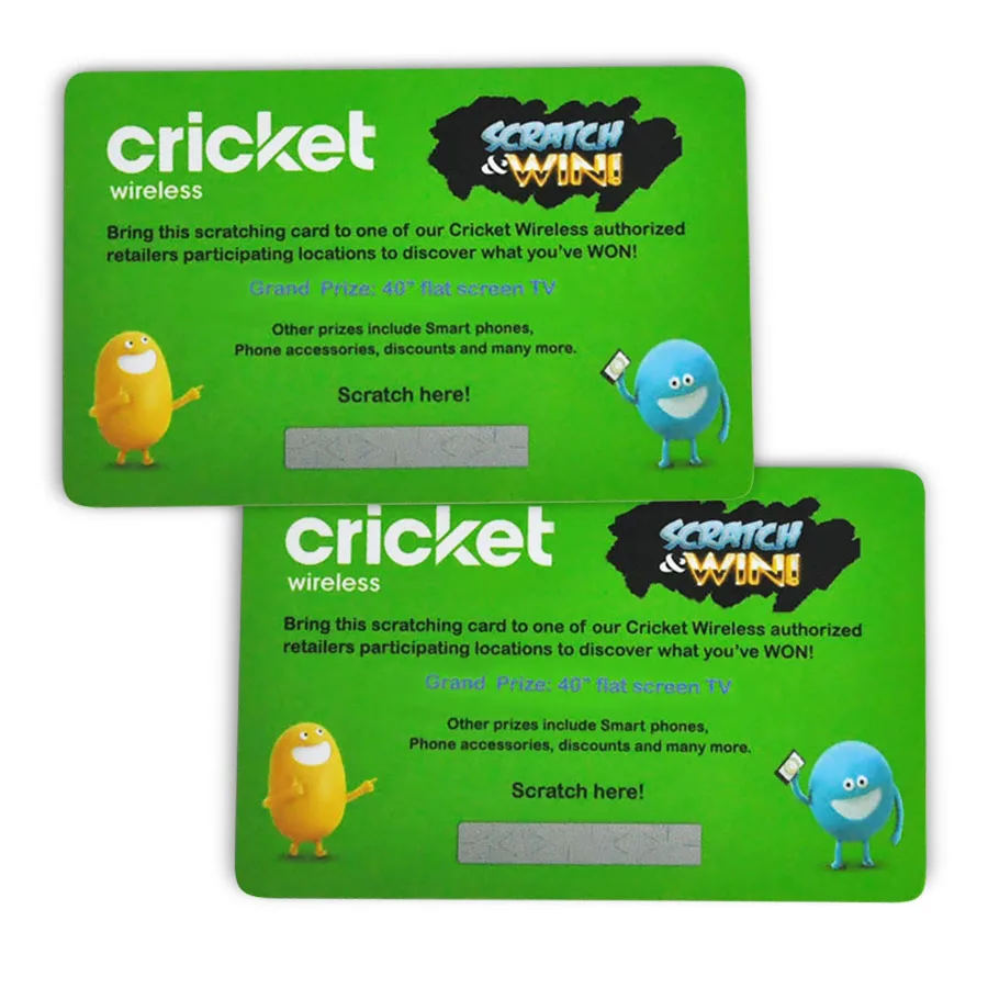 Prepaid scratch card for mobile phones recharge or lottery