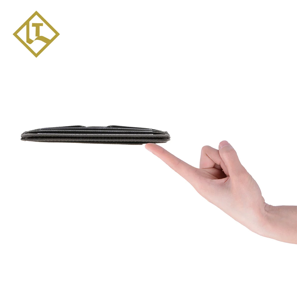 Super slim light custom cardholder 100% full-grain genuine leather card holder rfid blocking card wallet with 5 cash slots