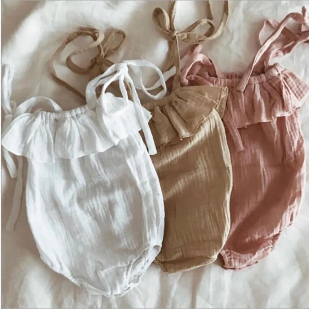 short sleeve linen baby romper baby wear blank infant rompers