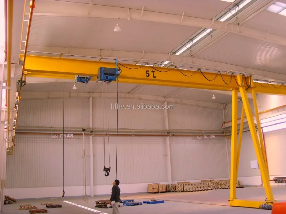 Best price single girder semi gantry crane / overhead portal crane / small mobile gantry crane 5ton 10m for sale