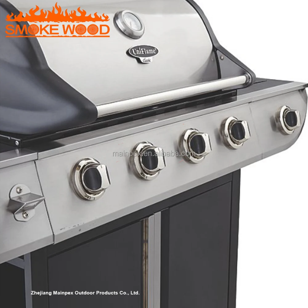 High Quality Heavy Duty 4 Burner Gas BBQ Grill Flame Portable Gas Bbq Grill Safety Door Design with Indoor Steel PROPANE