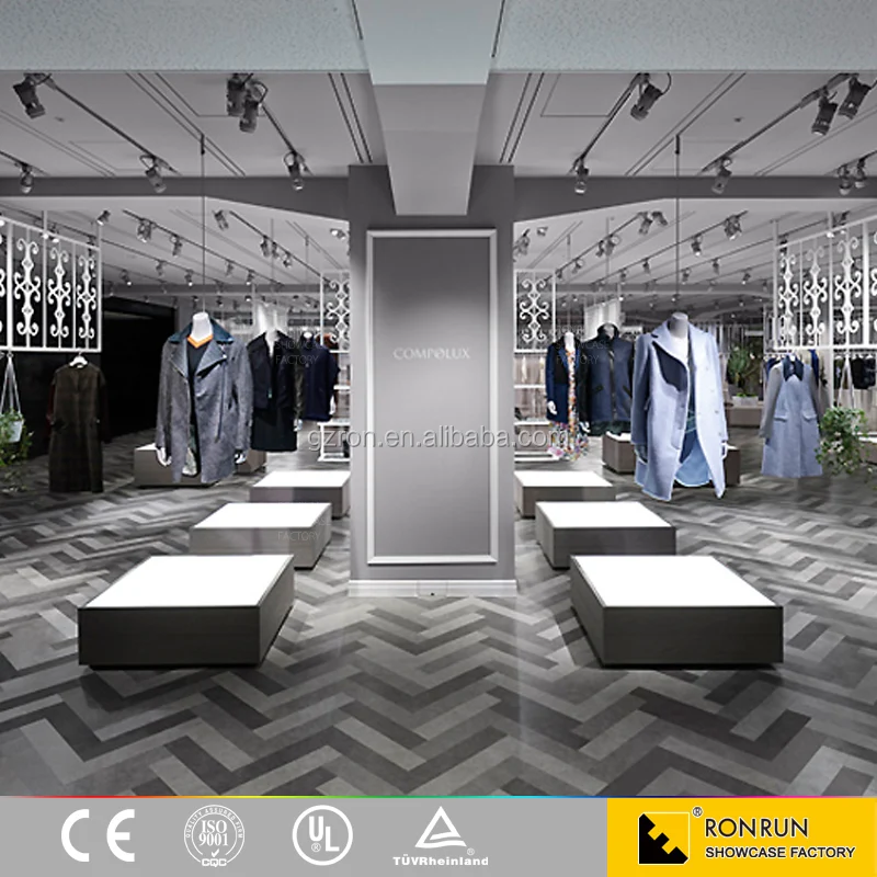 2016 new design clothes shop decoration customized clothes display shelf and dispaly rack