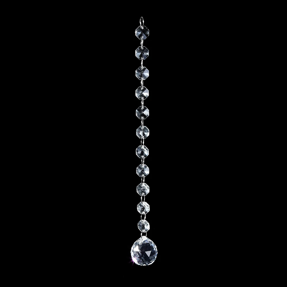 
Clear crystal garland strand hanging chandelier prism octagon bead suncatcher with chandelier ball 