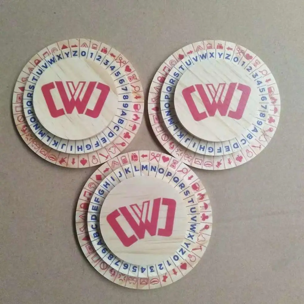 CWC Cipher Wheel wooden pine crafts custom print on all wheels