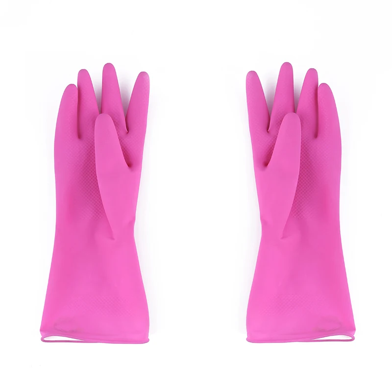 Yellow and Red Household Latex Rubber Gloves 40g-70g Unlined and Flocklined