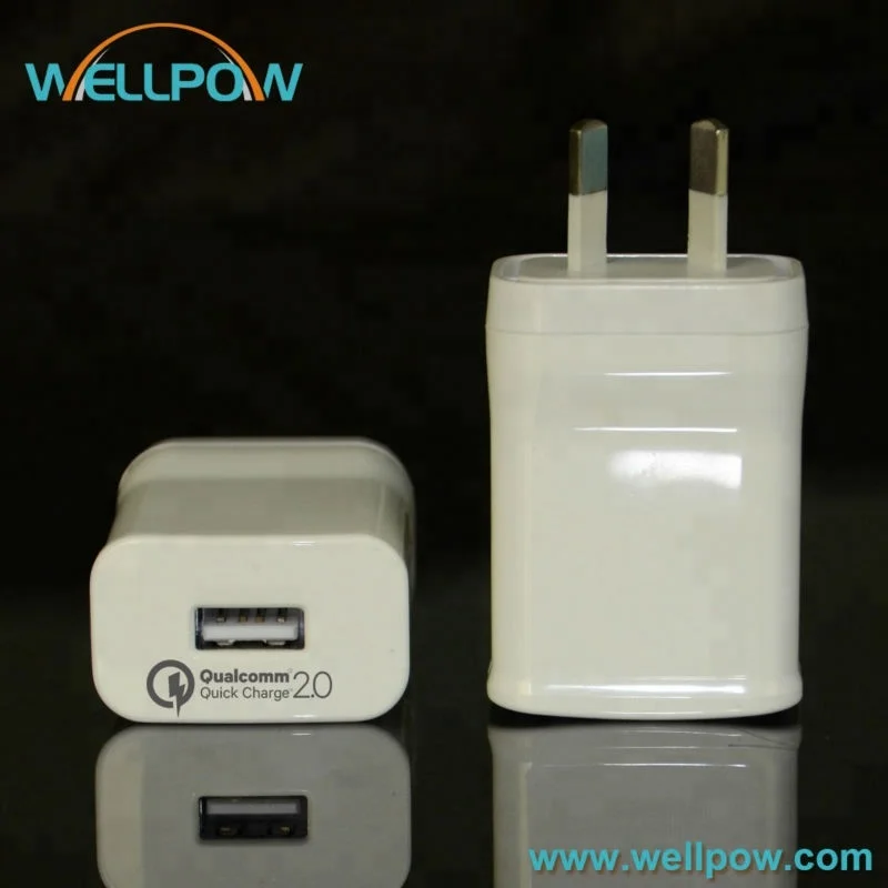 Wholesale White quick charge 5v 1.2a mobile phone battery charger