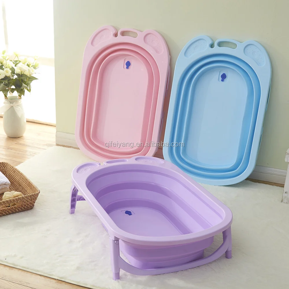 
High quality plastic baby use small portable folding baby bath tub bathroom new born baby use folding tub 