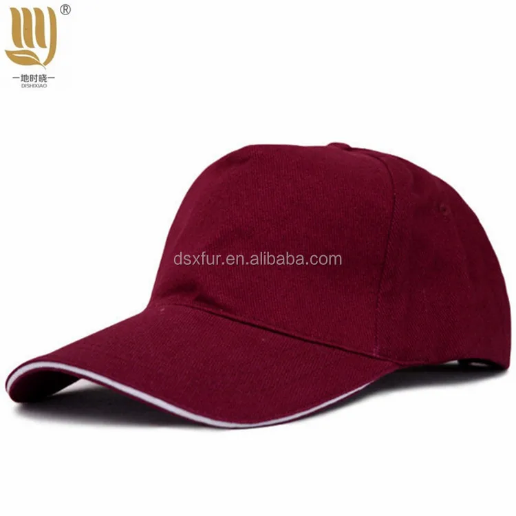 Cheap Price 100% polyester baseball cap Custom embroidered Logo Women Red sandwich brim palin Baseball caps and hats