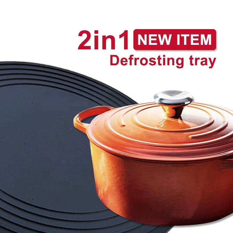 2021 Amazon Hot Sale 3 in1Round shape defrosting tray  for frozen meat kitchen accessories