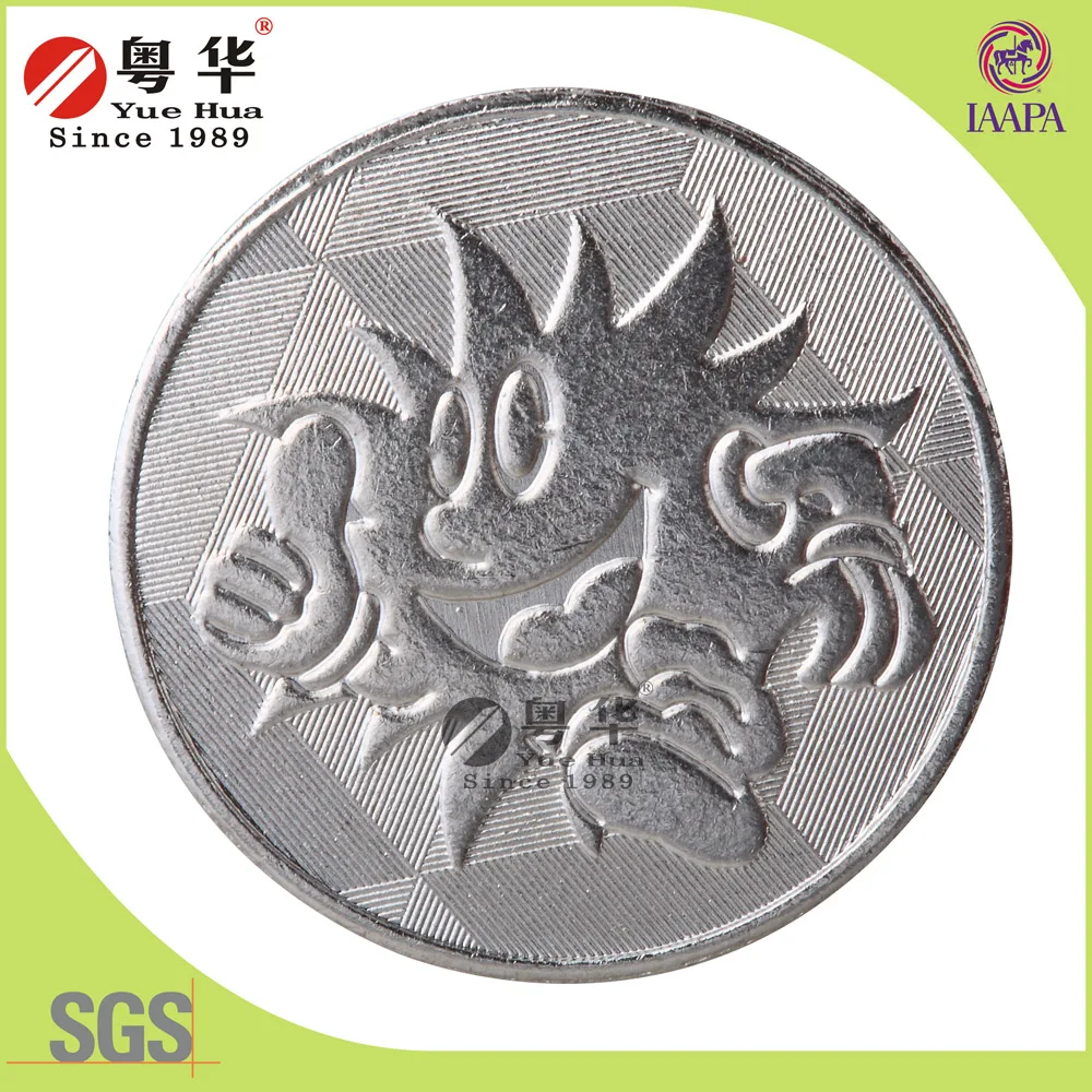
Promotional silver brass token for amusement 