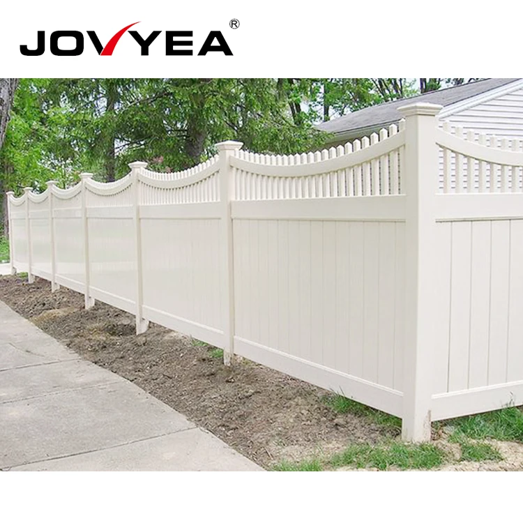 Decorative Modern PVC White Vinyl Privacy Fence Plastic Fencing Prices For Garden