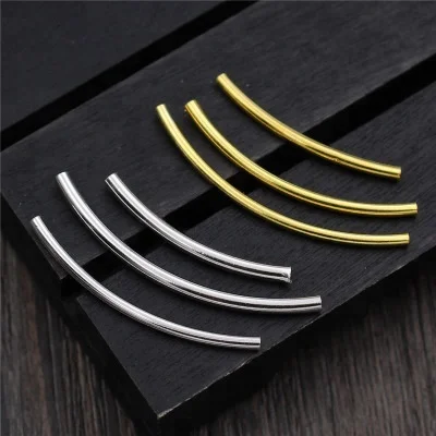 925 Sterling Silver DIY Bracelets Tube Hollow Bend Elbow Pipe Beads Bracelet Accessories