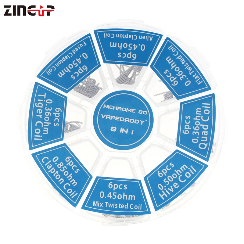 
Wholesale 8 in 1 Prebuild Coils Box Heating Wire Nichrome Wire For Vape 