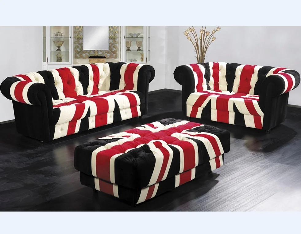 UNION JACK CHESTERFIELD TUFTED BUTTONED 2 SEATER PATCHWORK VELVET SOFA INSTOCK