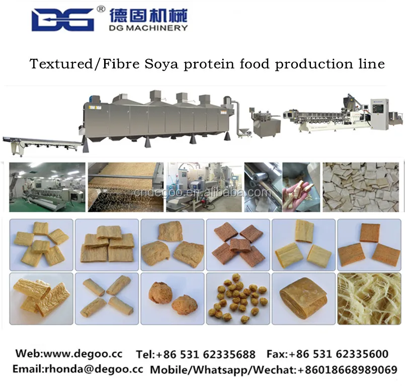 
2017 textured vegetable protein processing line tvp/tsp faux meat protein machine 