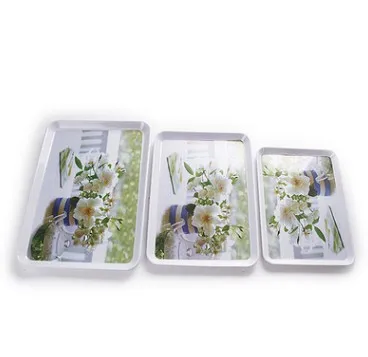 Wholesale melamine food serving tray plastic food tray hospital food tray