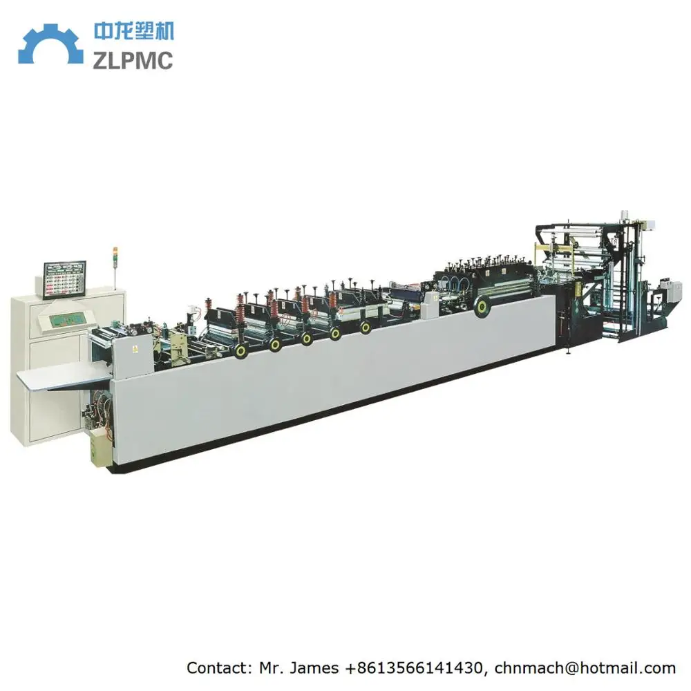 
Full automatic Three side sealing bag making machine, zipper stand shaped bag. 