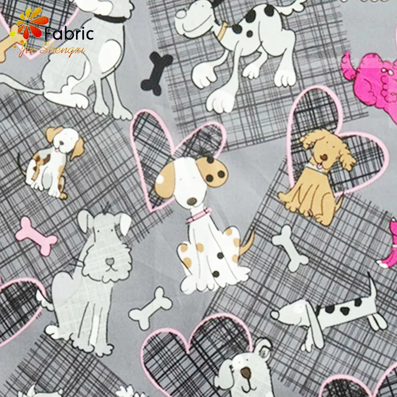 High quality lovely dogs printed cheap price 100 quilted cotton textile factory sale manufacturers