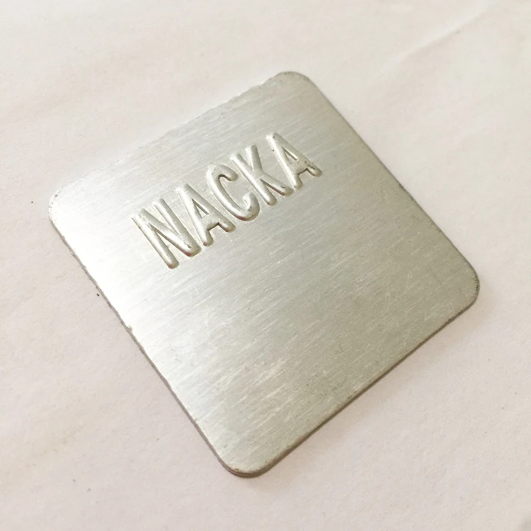 High quality logo embossing aluminium printed metal nameplate tag