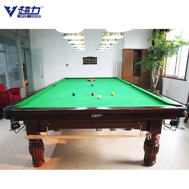 Drop ball pocket with metal slide rail 12ft snooker billiards table with cheap price