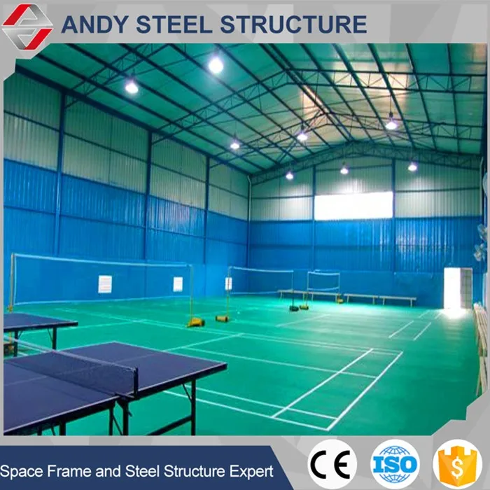 prefab steel structure badminton hall, steel building kit