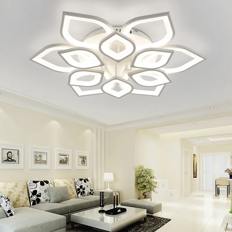 2018 New Products Creative Living Room Lamp 6/8/12 Head Warm Modern Flush Mount LED Ceiling Lamp with remote control