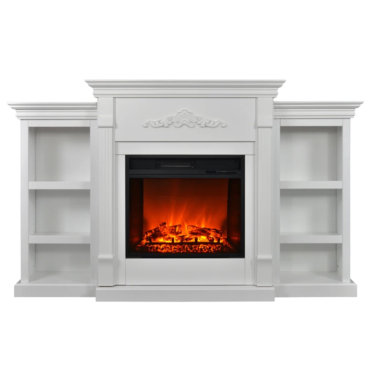 White Decor Flame Remote Control Decorative Freestanding Electric Fireplace Tv Stand Heater