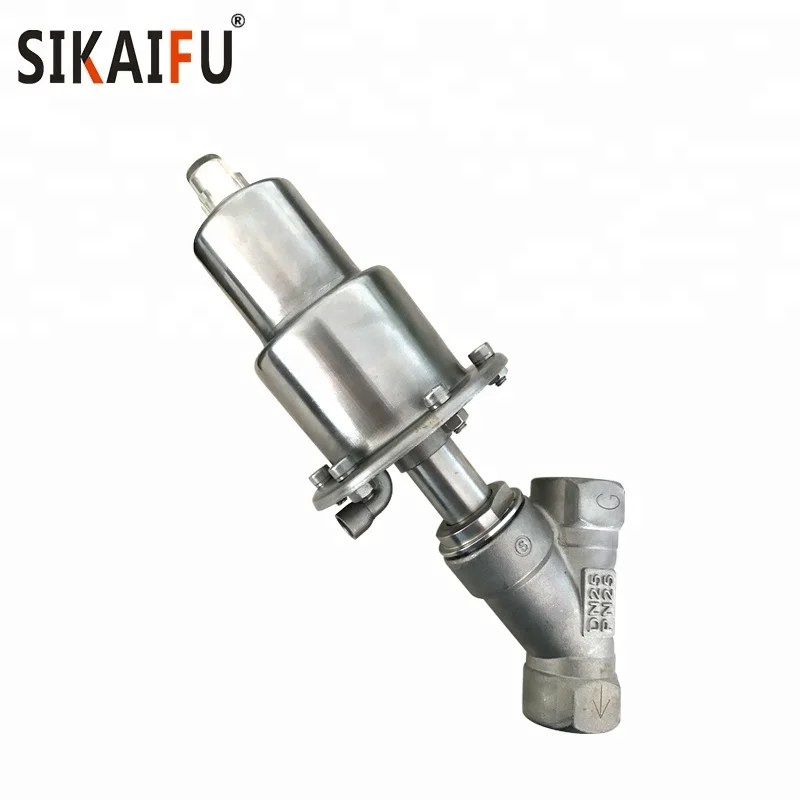 Stainless Steel Angle Seat Valves 1 1/2' Pneumatic Actuator