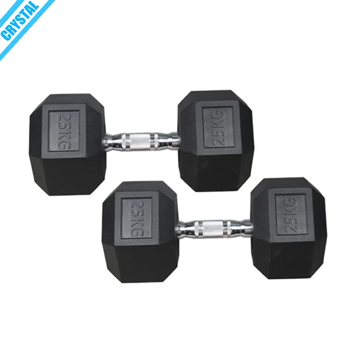 SJ-223-2 High quality Gym equipment Hexagonal Rubber Dumbbell wholesale