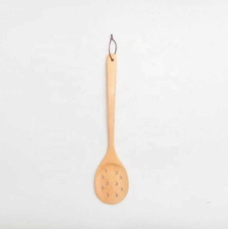 Деревянные лопатки с отверстием, прочный набор кухонной утвари, антинагревающая кухонная ложка, лопатка