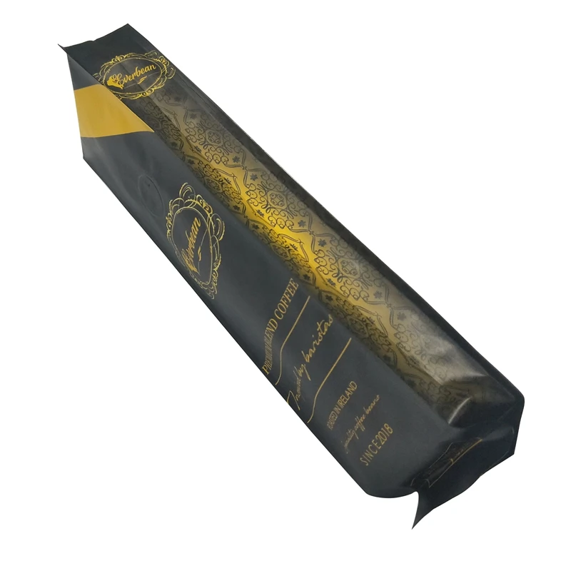 Wholesale aluminum foil lined 12oz side gusset plastic coffee bean bag coffee packaging bag with valve and heat seal